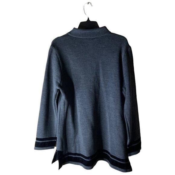 Soft Surroundings Womens XL Runway Pullover Velvet Trim Tunic Wool Sweater Knit - Picture 7 of 13